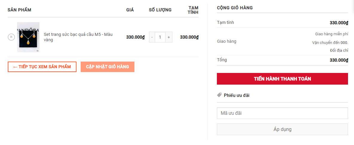 Hướng dẫn đặt hàng online tại Trang sức bạc Khải Nguyên